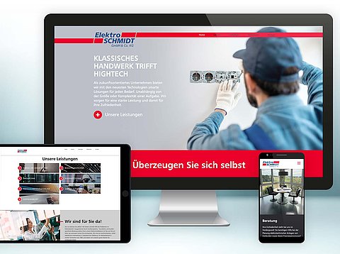 Webdesign: TYPO3 Onepager für Elektro Schmidt in Niederbayern