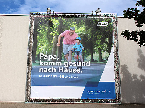 Klassische Werbung: Vision Null Unfälle – Banner für K+S Minerals and Agriculture GmbH