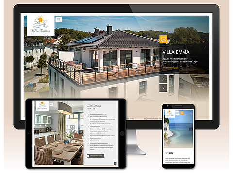 TYPO3 Webdesign: TYPO3 Webdesign für die "Villa Emma" auf Rügen