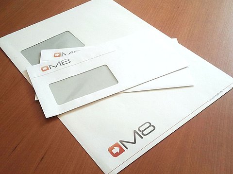 Geschäftsausstattung: Individualisierte Briefumschläge für die M8-Personalentwicklung GmbH / 2011