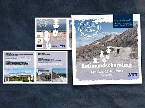 Klassische Werbung: Flyer Kalimandscharolauf 2019 für K+S KALI GmbH / 2018   