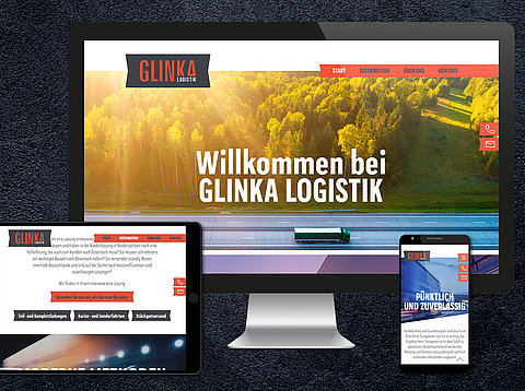 Statische Website: Onepager für Glinka Logistik GmbH