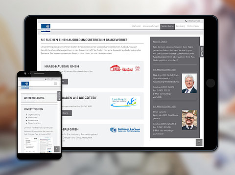 TYPO3 Webdesign: Service GmbH für das Baugewerbe Sachsen-Anhalt mit TYPO3 Website