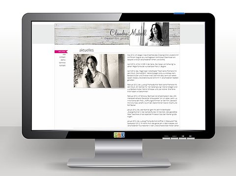 Contentproduktion: Internetpräsenz der Schauspielerin und Sängerin Claudia Mabell mit TYPO3 / 2012