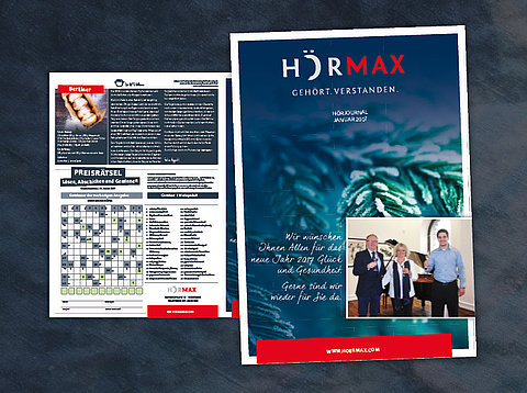 Grafikdesign: Hauszeitschrift für Hörmax aus Konstanz / 2016