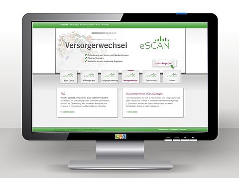 Webdesign: e-scan Produktportal für die BWI GmbH / 2012