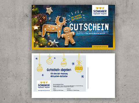 Klassische Werbung: Maxi Postkarte für Augenoptik Sommer Hörgeräte GmbH aus Passau/ 2018