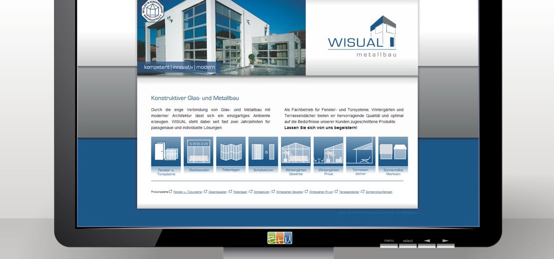 Webdesign: Webdesign mit TYPO3 für WISUAL Metallbau GmbH / 2010